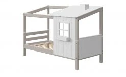 FLEXA Bettgestell Flexa Classic Haus | Kiefer Grau / Weiß 90x200 cm -Kindermöbel Verkaufsladen 12114208 1 201910302232