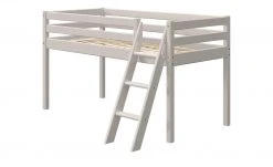 FLEXA Halbhohes Bett Flexa Classic | Kiefer Grau Schrägleiter 90x200 cm -Kindermöbel Verkaufsladen 12114211 1 201910302232