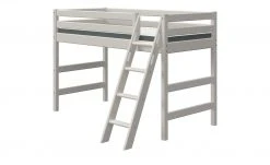 FLEXA Mittelhohes Bett Flexa Classic | Kiefer Grau Schrägleiter