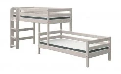 FLEXA Mittelhohes Kombibett mit Leiter Flexa Classic | Kiefer Grau senkrechte Leiter -Kindermöbel Verkaufsladen 12114220 1 201910302232
