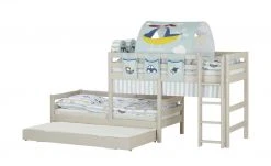 FLEXA Mittelhohes Kombibett mit Leiter Flexa Classic | Kiefer Grau senkrechte Leiter -Kindermöbel Verkaufsladen 12114220 4 202109132232