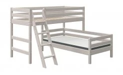 FLEXA Mittelhohes Kombibett mit Leiter Flexa Classic | Kiefer Grau Schrägleiter -Kindermöbel Verkaufsladen 12114221 3 202001212236