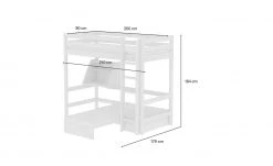 FLEXA Casa Hochbett Flexa Classic | Kiefer grau Senkrechte Leiter -Kindermöbel Verkaufsladen 12114236 10 202111252244