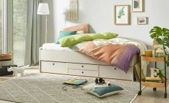 Schubkastenbett Grow Up | Sandgrau 200 cm 90 cm