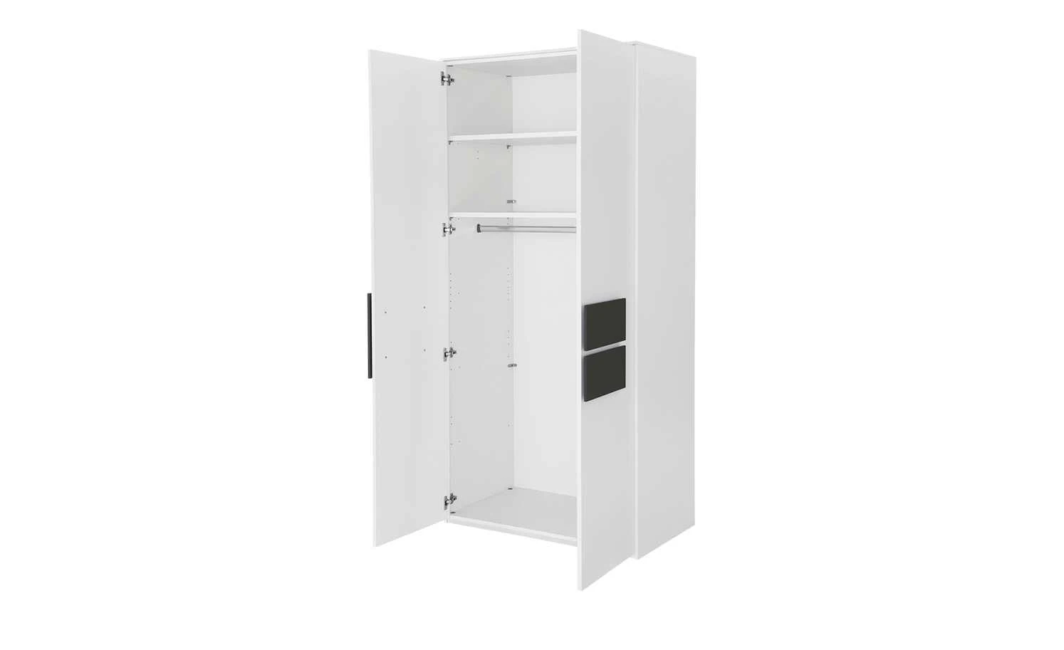 Kleiderschrank, 2-türig Holly | Weiß / Anthrazit 101,3|cm 5 Kleiderschrank, 2-türig Holly | Weiß / Anthrazit 101,3|cm – Bild 3