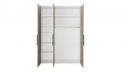 Kleiderschrank, 3-türig Holly | Weiß / Treibholz (Nachbildung) / Petrol ohne Spiegeltür -Kindermöbel Verkaufsladen 12114622 3 202002140031