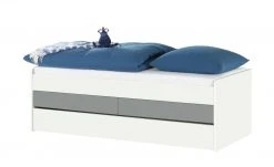 Duobett mit Stauraum Grow Up | Weiß / Grau 90 cm