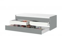 Duobett mit Stauraum Grow Up | Grau / Weiß 90 cm -Kindermöbel Verkaufsladen 12114847 2 202003122234