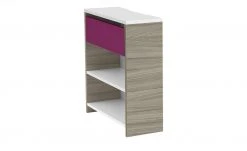 Schreibtisch-Anbauregal Holly | Weiß / Driftwood (Nachbildung) / Fuchsia