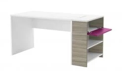 Schreibtisch-Anbauregal Holly | Weiß / Driftwood (Nachbildung) / Fuchsia -Kindermöbel Verkaufsladen 12115226 7 202106092233