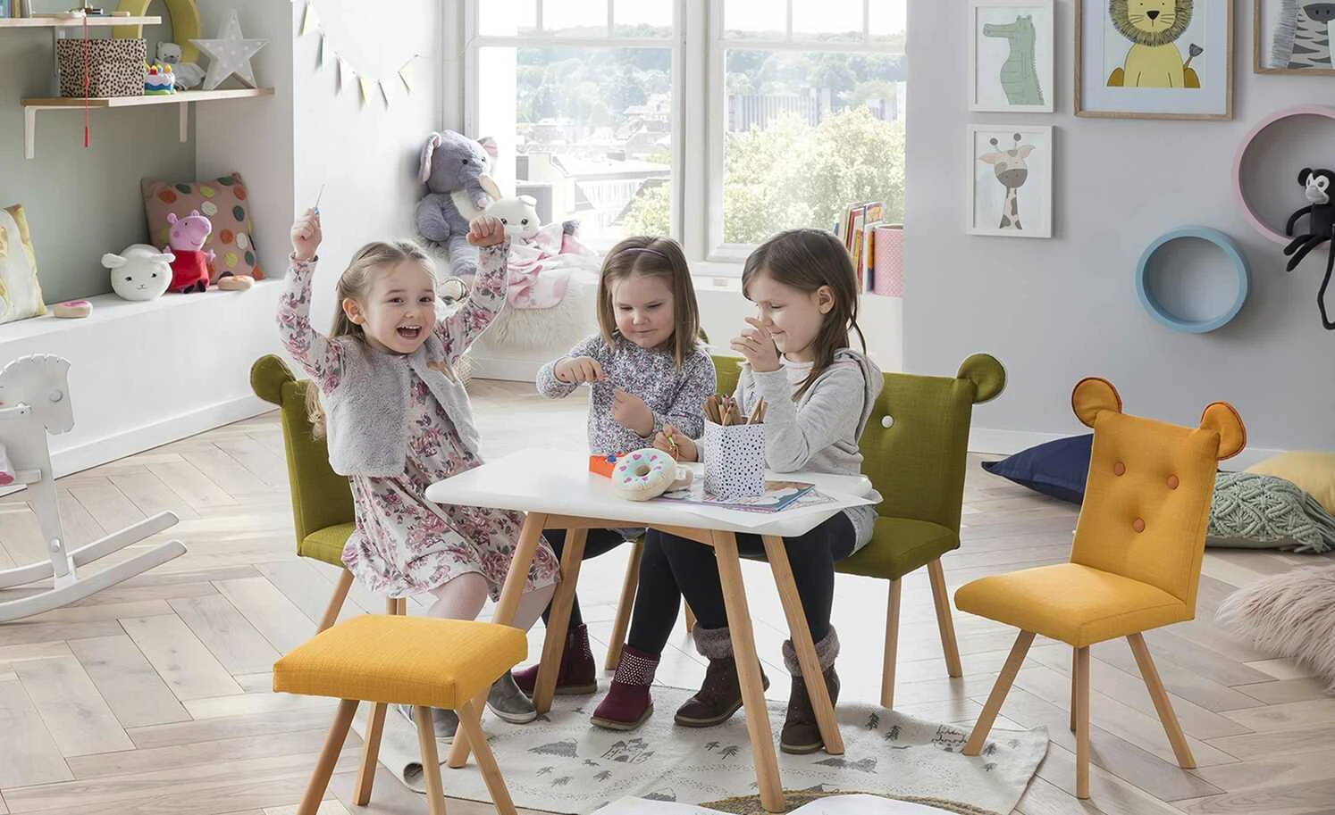 Kinder-Polsterstuhl mit Ohren Huschel | Grün 3 Kinder-Polsterstuhl mit Ohren Huschel | Grün