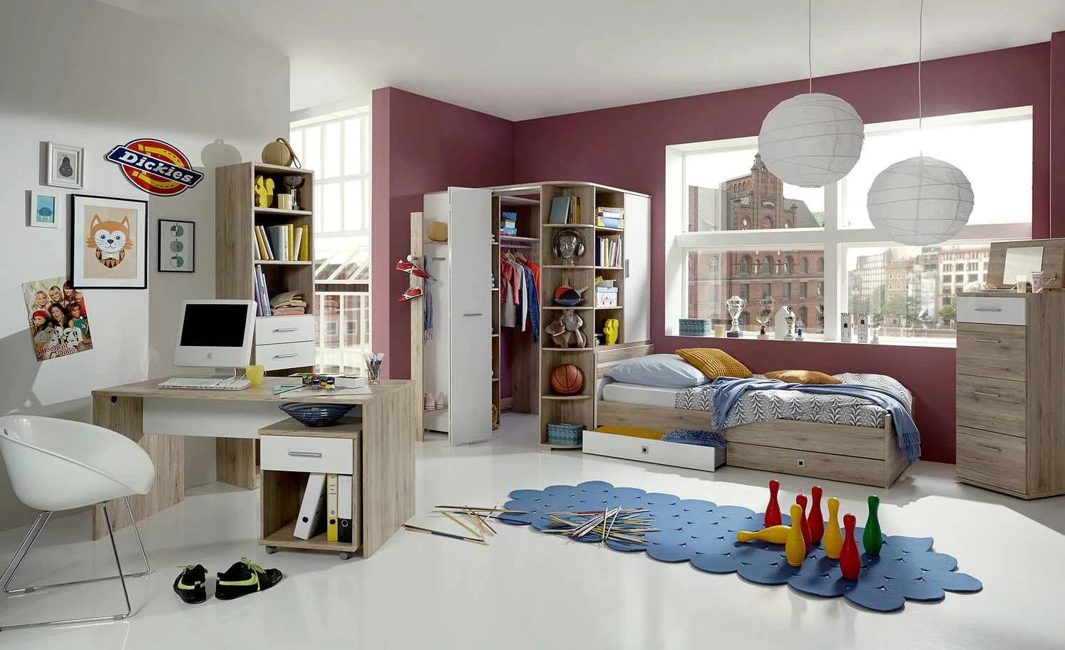 Schreibtisch Joker | San Remo Eiche (Nachbildung) / Weiß ohne Schubkasten 5 Schreibtisch Joker | San Remo Eiche (Nachbildung) / Weiß ohne Schubkasten – Bild 3