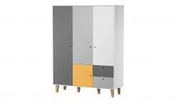 VOX Kleiderschrank Concept | Weiß / Graphitgrau / Grau / Saffron (Gelb) 153|cm -Kindermöbel Verkaufsladen 12116777 6 202109132232