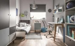 VOX Kleiderschrank Concept | Weiß / Graphitgrau / Grau / Sky Blue (Hellblau) 103,2|cm