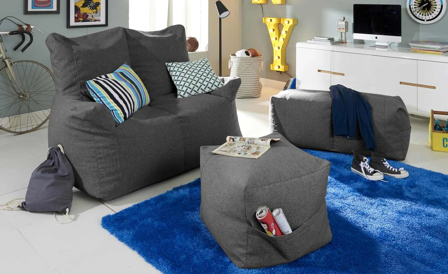 Hocker Fiete | Anthrazit 50|cm 3 Hocker Fiete | Anthrazit 50|cm