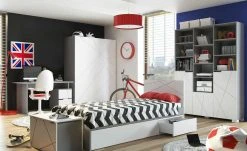 Drehtürenschrank X Grey | Grau / Weiß