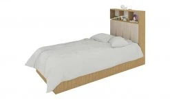 Bett Chill | 90 cm Eiche (Nachbildung) / Beige