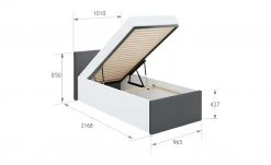 Bett Wake Up Plus | Weiß / Anthrazit 90 cm -Kindermöbel Verkaufsladen 12119362 1 202209231236