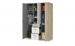 Kleiderschrank, 3-türig Caja | Eiche San Remo (Nachbildung) / Alpinweiß -Kindermöbel Verkaufsladen 342245400 5 201811271526