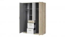 Kleiderschrank, 3-türig Caja | Eiche San Remo (Nachbildung) / Alpinweiß -Kindermöbel Verkaufsladen 342245400 6 201811271526